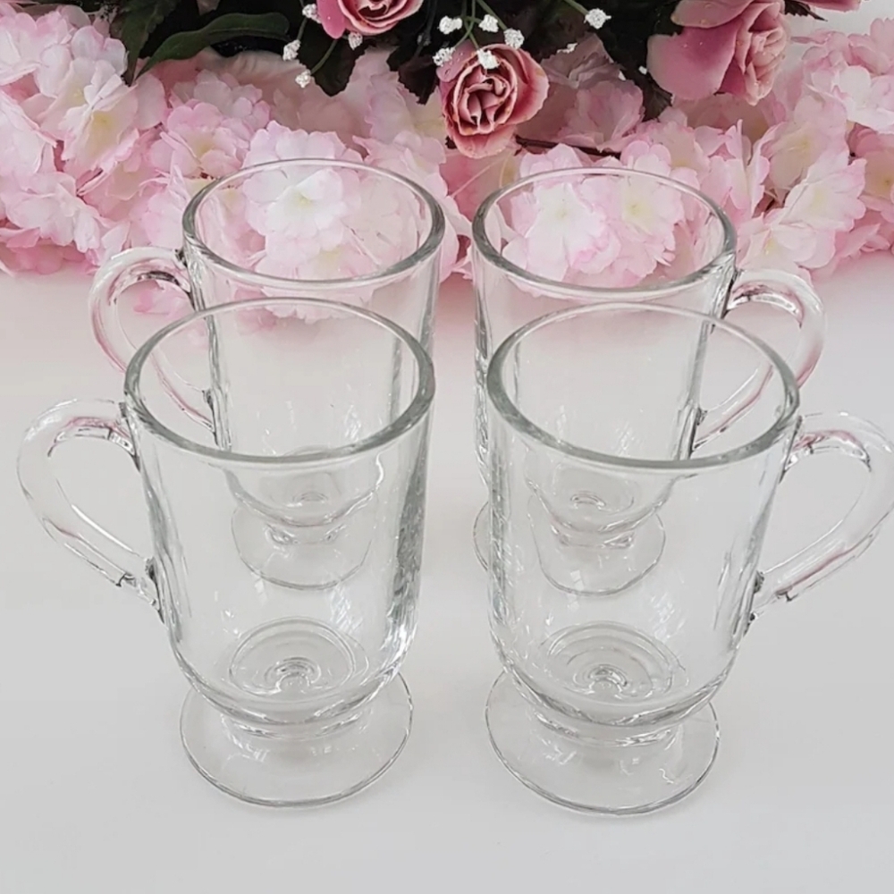 Vintage Libbey Clear Irish Coffee Glasses - Set of 4